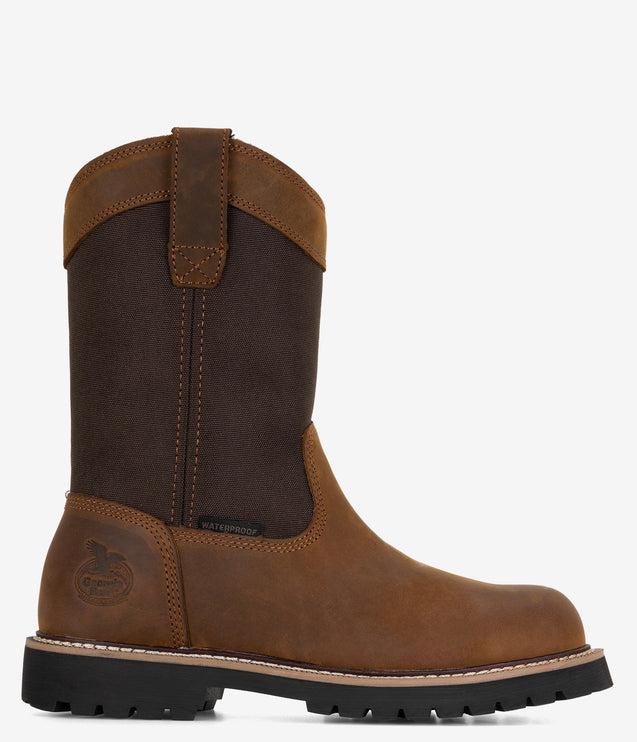 Georgia Boot Core 37 Steel Toe Waterproof Wellington Work Boot - Brown