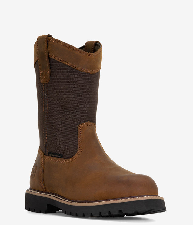 Georgia Boot Core 37 Steel Toe Waterproof Wellington Work Boot - Brown