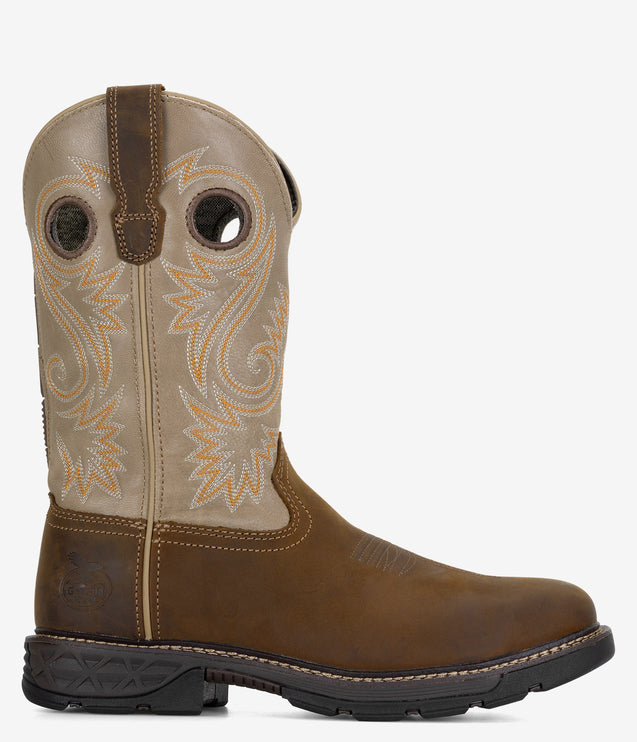 Georgia Boot Carbo-Tec FLX 11" Alloy Toe Pull-On Boot - Brown/Bone