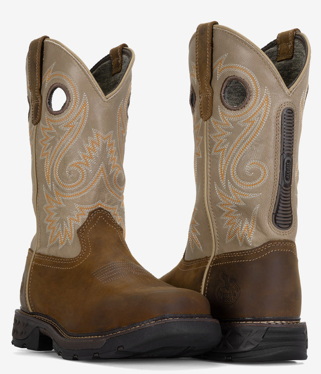 Georgia Boot Carbo-Tec FLX 11" Alloy Toe Pull-On Boot - Brown/Bone