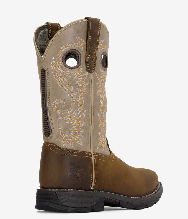 Georgia Boot Carbo-Tec FLX 11" Alloy Toe Pull-On Boot - Brown/Bone