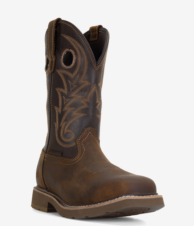 Georgia Boot Core 37 Western 11" Steel Toe Waterproof Pull-On Boot - Brown