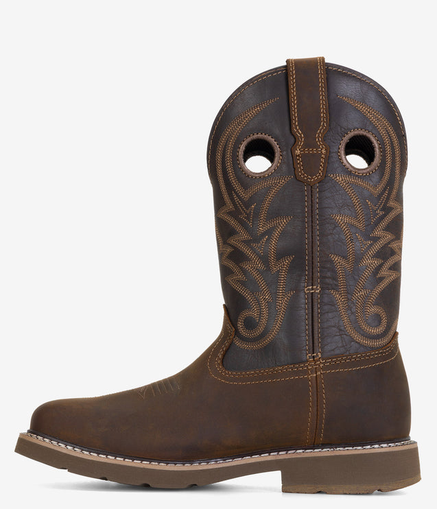 Georgia Boot Core 37 Western 11" Steel Toe Waterproof Pull-On Boot - Brown