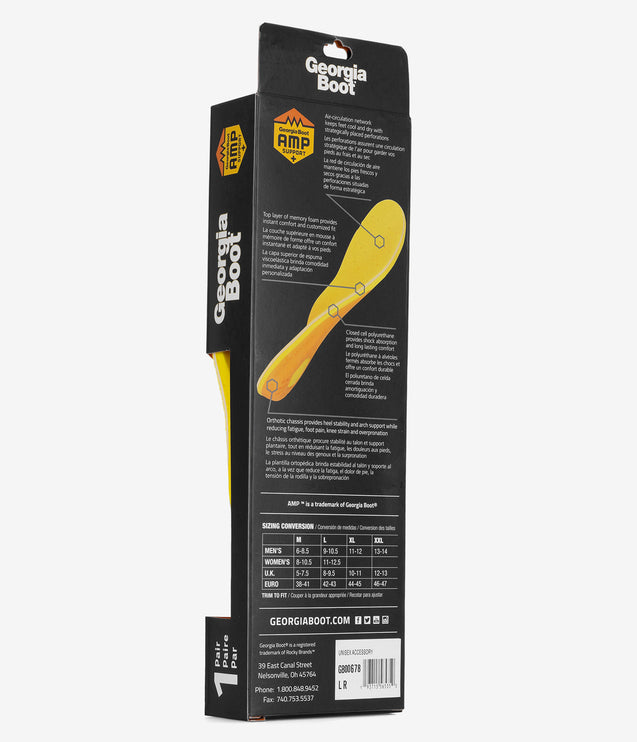 Georgia Boot AMP Support Plus Insole - Yellow