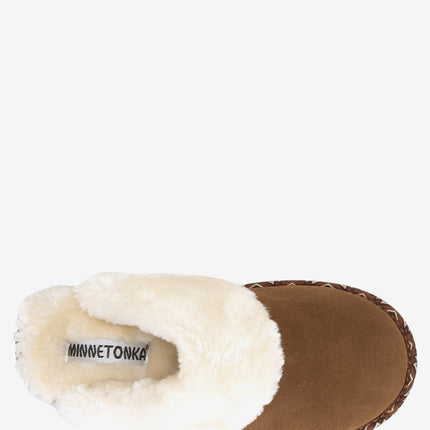 Minnetonka Cerise Suede Sherpa Slipper - Tan