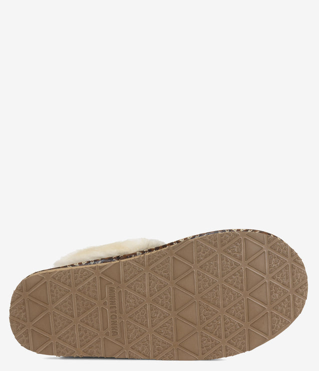 Minnetonka Cerise Suede Sherpa Slipper - Tan