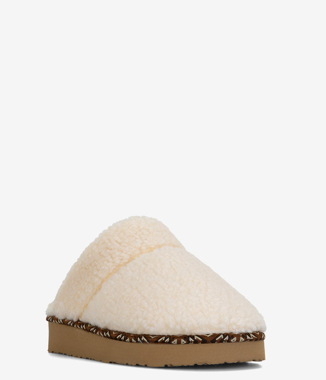 Minnetonka Cerise Sherpa Slipper - Cream Berber