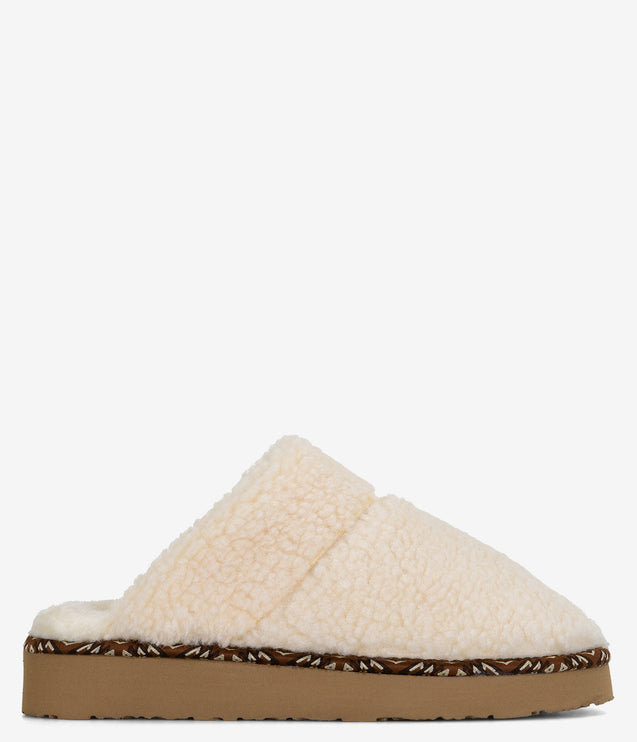 Minnetonka Cerise Sherpa Slipper - Cream Berber