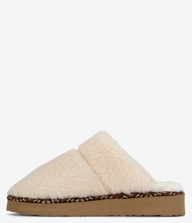 Minnetonka Cerise Sherpa Slipper - Cream Berber