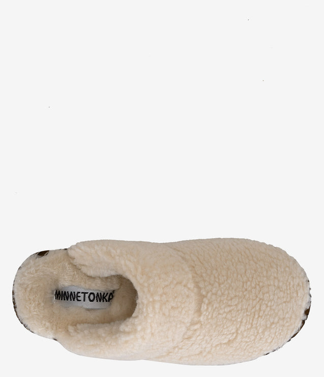 Minnetonka Cerise Sherpa Slipper - Cream Berber