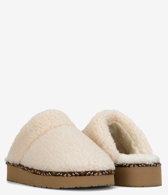 Minnetonka Cerise Sherpa Slipper - Cream Berber