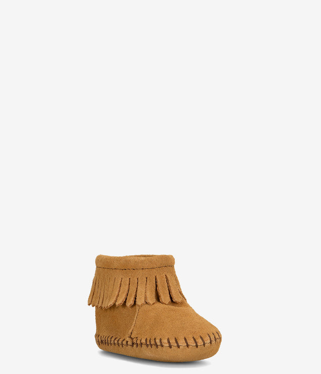 Minnetonka Infant and Toddler Back Flap Bootie - Tan