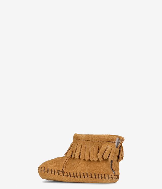 Minnetonka Infant and Toddler Back Flap Bootie - Tan