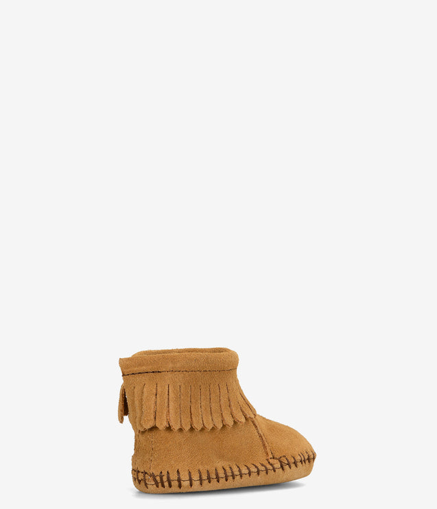 Minnetonka Infant and Toddler Back Flap Bootie - Tan