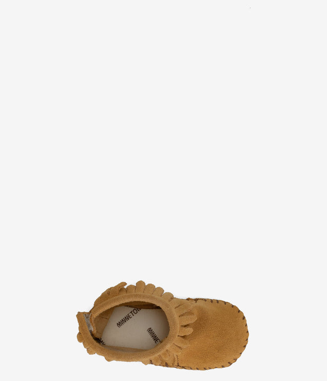 Minnetonka Infant and Toddler Back Flap Bootie - Tan