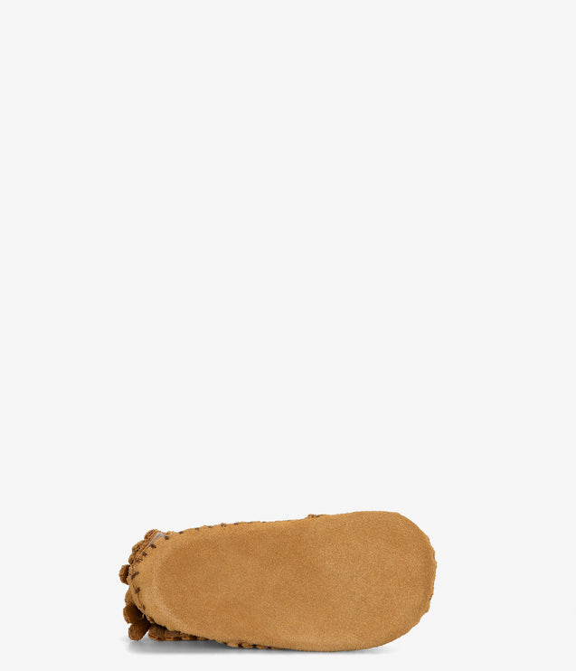 Minnetonka Infant and Toddler Back Flap Bootie - Tan