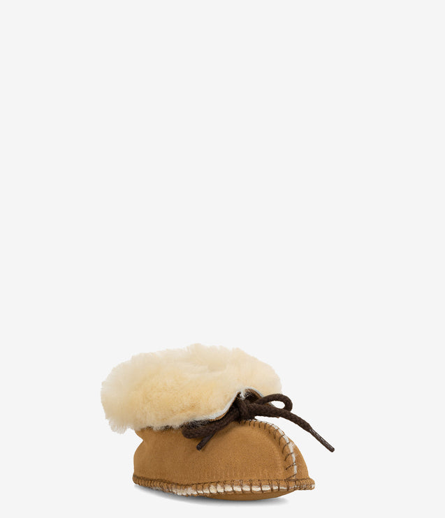 Minnetonka Infant Sheepskin Booties - Golden Tan