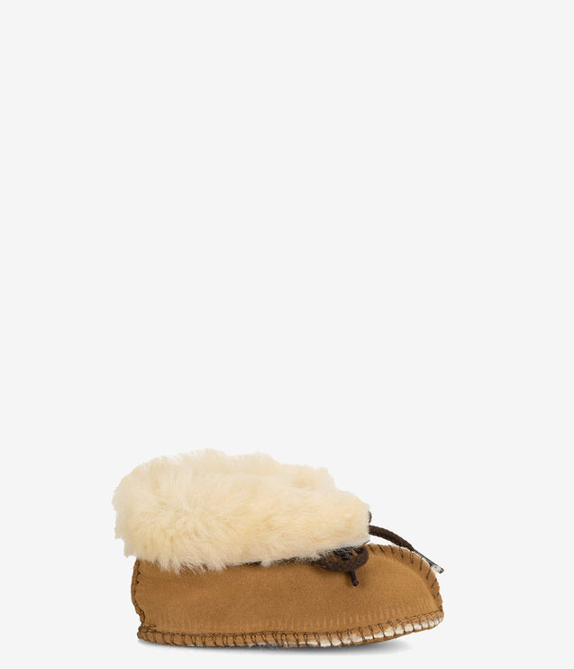 Minnetonka Infant Sheepskin Booties - Golden Tan