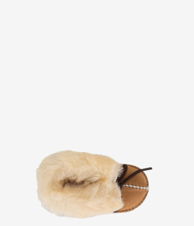 Minnetonka Infant Sheepskin Booties - Golden Tan