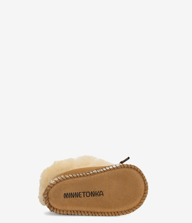 Minnetonka Infant Sheepskin Booties - Golden Tan