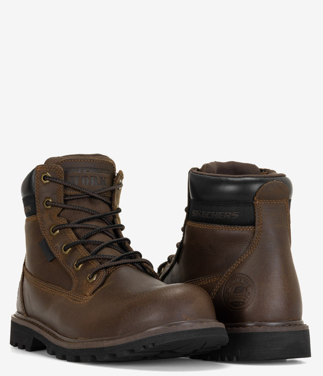 Skechers Work LongRider Steel Toe Work Boot - Brown