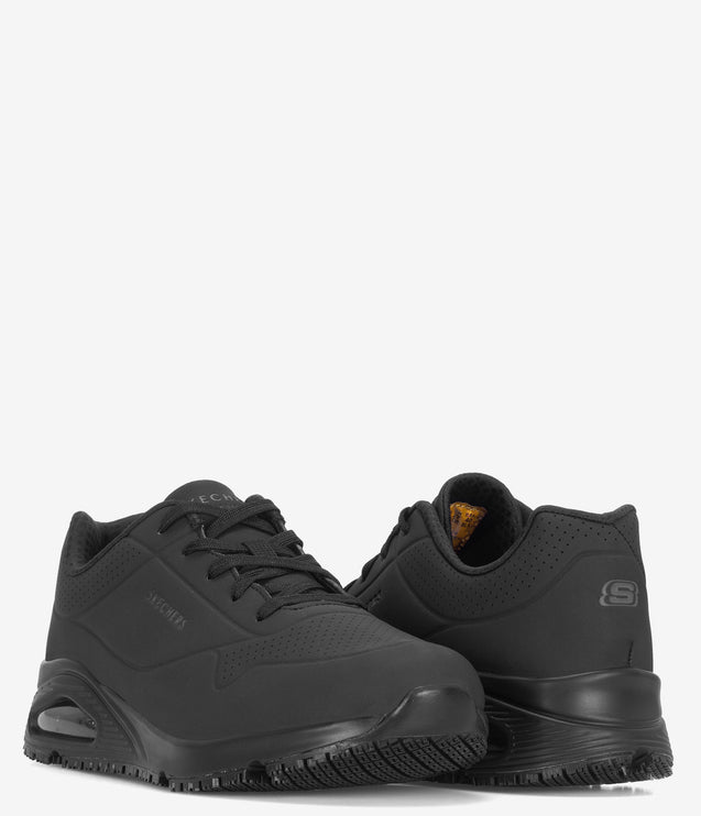 Skechers Work Relaxed Fit Uno Sutal Slip Resistant Shoe - Black