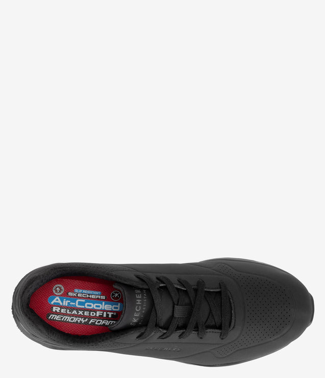 Skechers Work Relaxed Fit Uno Sutal Slip Resistant Shoe - Black