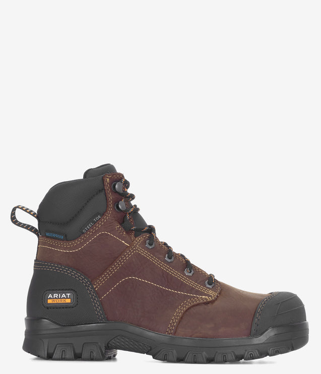 Ariat Treadfast 6" Waterproof Steel Toe Work Boot - Brown