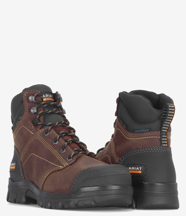 Ariat Treadfast 6" Waterproof Steel Toe Work Boot - Brown