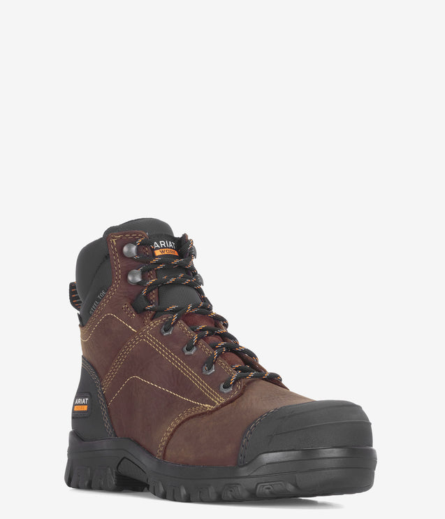 Ariat Treadfast 6" Waterproof Steel Toe Work Boot - Brown