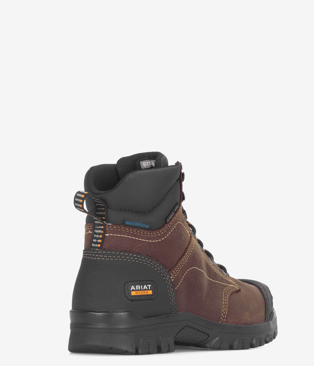Ariat Treadfast 6" Waterproof Steel Toe Work Boot - Brown