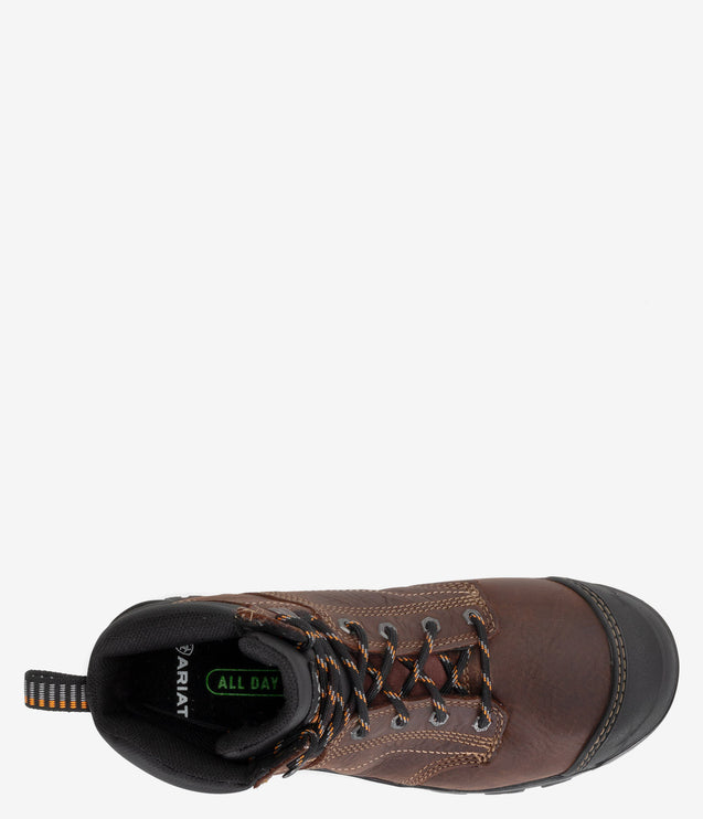 Ariat Treadfast 6" Waterproof Steel Toe Work Boot - Brown