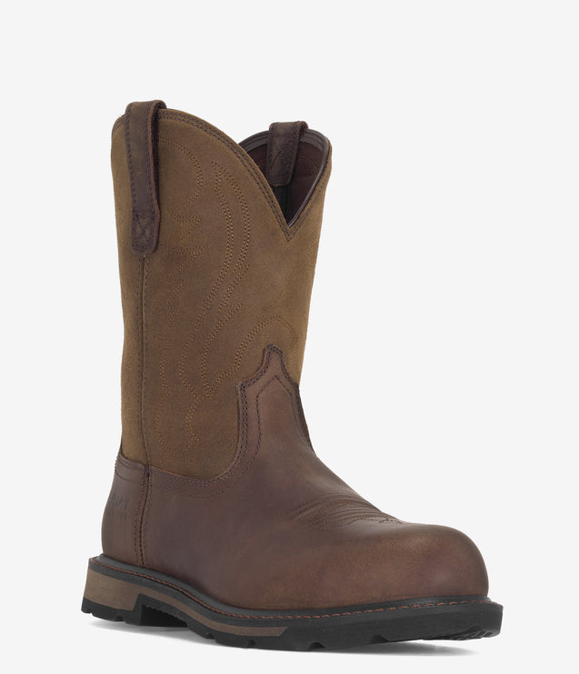 Ariat Groundbreaker Steel Safety Toe Pull-on Work Boot - Brown