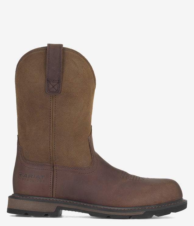 Ariat Groundbreaker Steel Safety Toe Pull-on Work Boot - Brown
