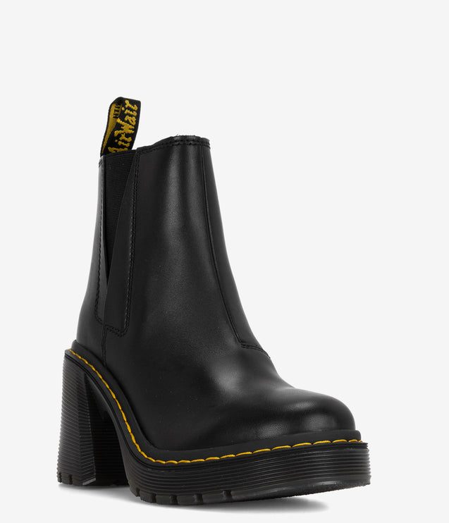 Dr. Martens Spence Leather Flared Heel Chelsea Boots - Black