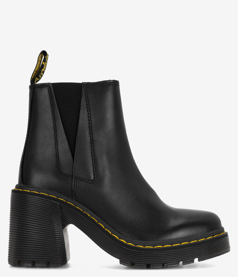 Dr. Martens Spence Leather Flared Heel Chelsea Boots - Black