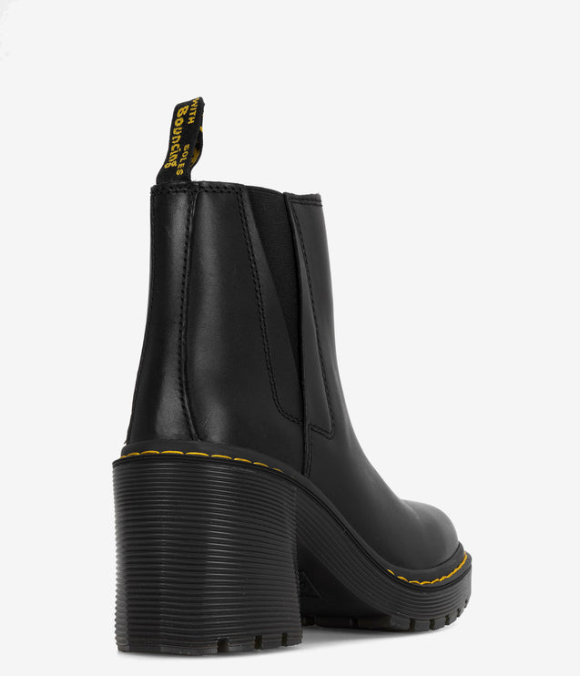 Dr. Martens Spence Leather Flared Heel Chelsea Boots - Black