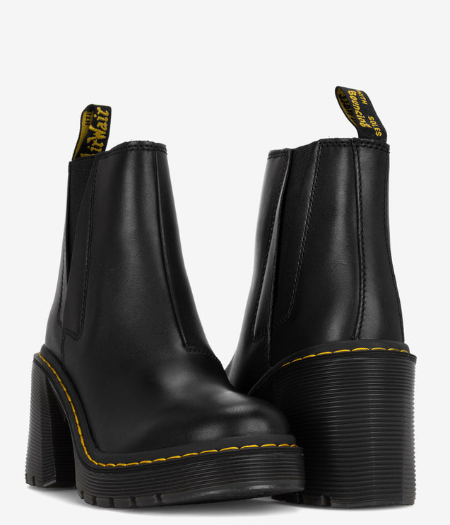 Dr. Martens Spence Leather Flared Heel Chelsea Boots - Black