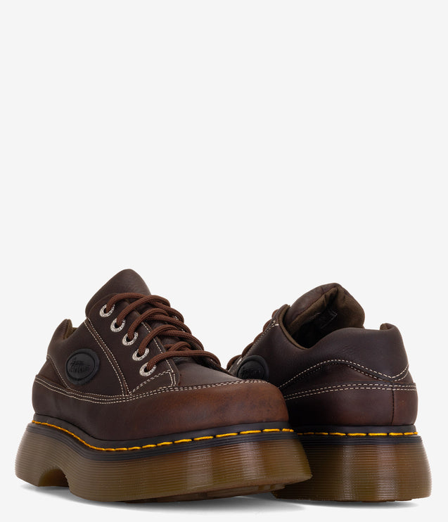 Dr. Martens Buzz 5-Eye Leather Shoes - Brown Grizzly Leather