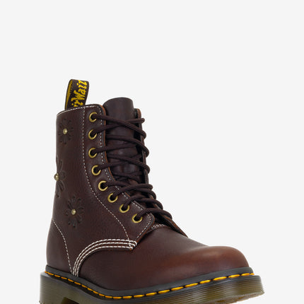 Dr. Martens 1460 Pascal Flower Embossed Grizzly Leather Boots - Women