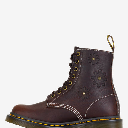 Dr. Martens 1460 Pascal Flower Embossed Grizzly Leather Boots - Women