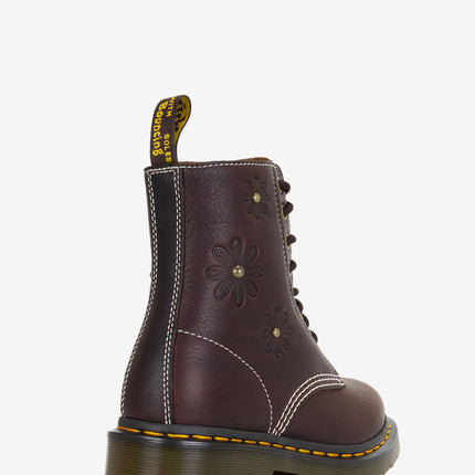 Dr. Martens 1460 Pascal Flower Embossed Grizzly Leather Boots - Women
