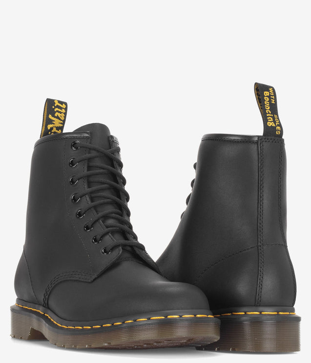 Dr. Martens 1460 Greasy Leather 8-Eye Boot - Black Greasy