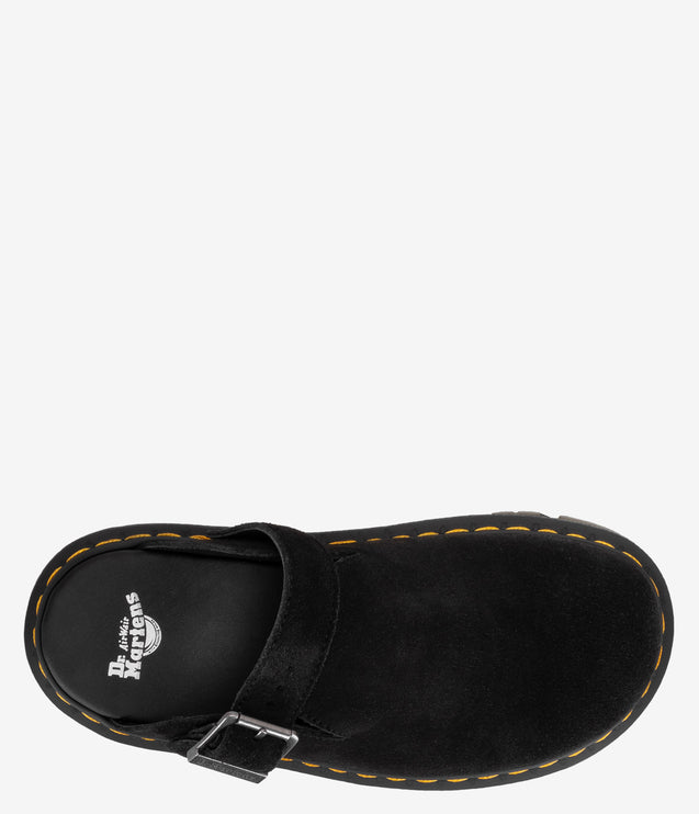 Dr. Martens Zebzag Suede Slingback Platform Mule - Blacksuede