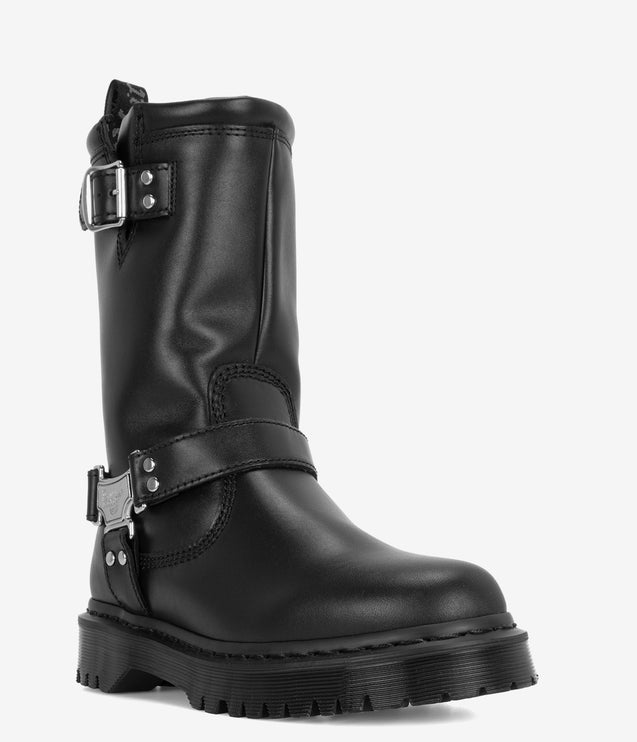 Dr. Martens Anistone Hi Leather Biker Boots - Black