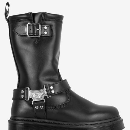 Dr. Martens Anistone Hi Leather Biker Boots - Black