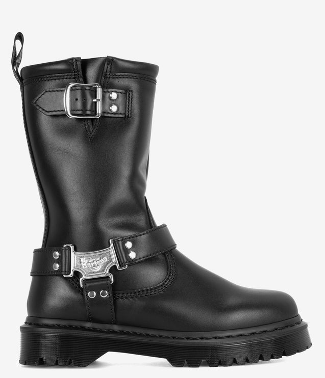 Dr. Martens Anistone Hi Leather Biker Boots - Black