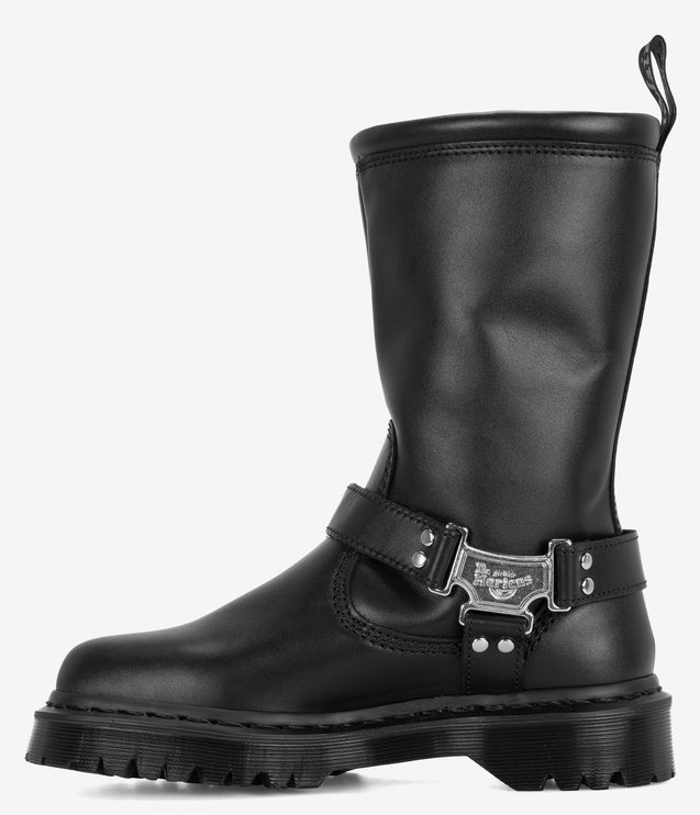 Dr. Martens Anistone Hi Leather Biker Boots - Black