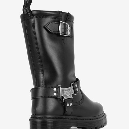 Dr. Martens Anistone Hi Leather Biker Boots - Black