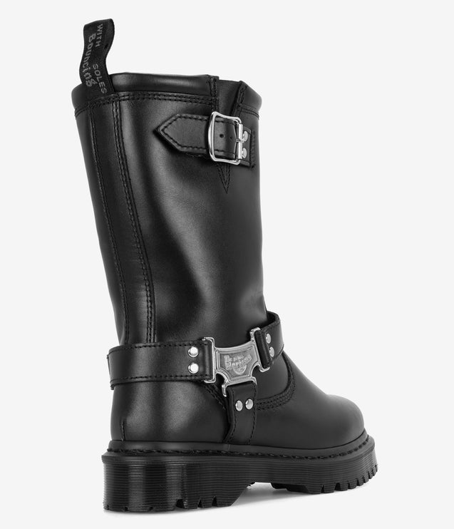 Dr. Martens Anistone Hi Leather Biker Boots - Black